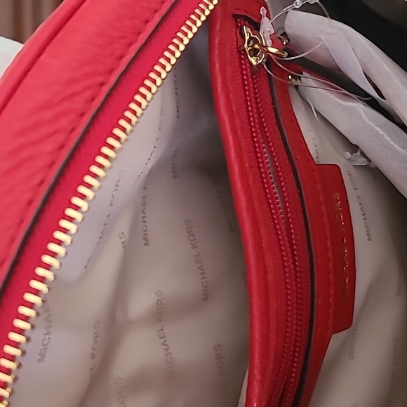 Michael Kors Red Backpack with Gold Studs - Picture 8 of 10